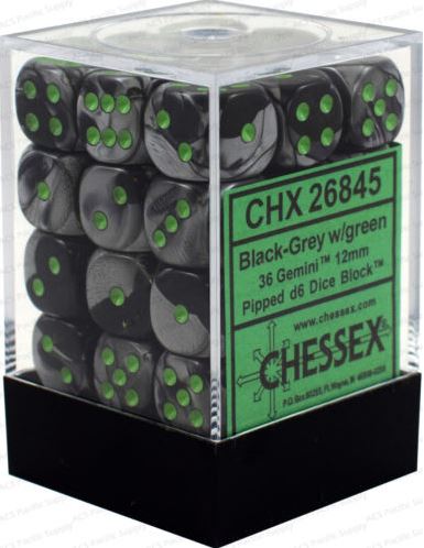 Chessex Gemini Black Grey w/ Green